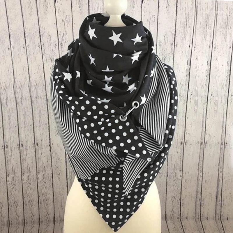 

Scarves 2021 Fashion Winter Women Scarf Printing Button Soft Wrap Casual Warm Shawls Écharpe Femme #T1G1