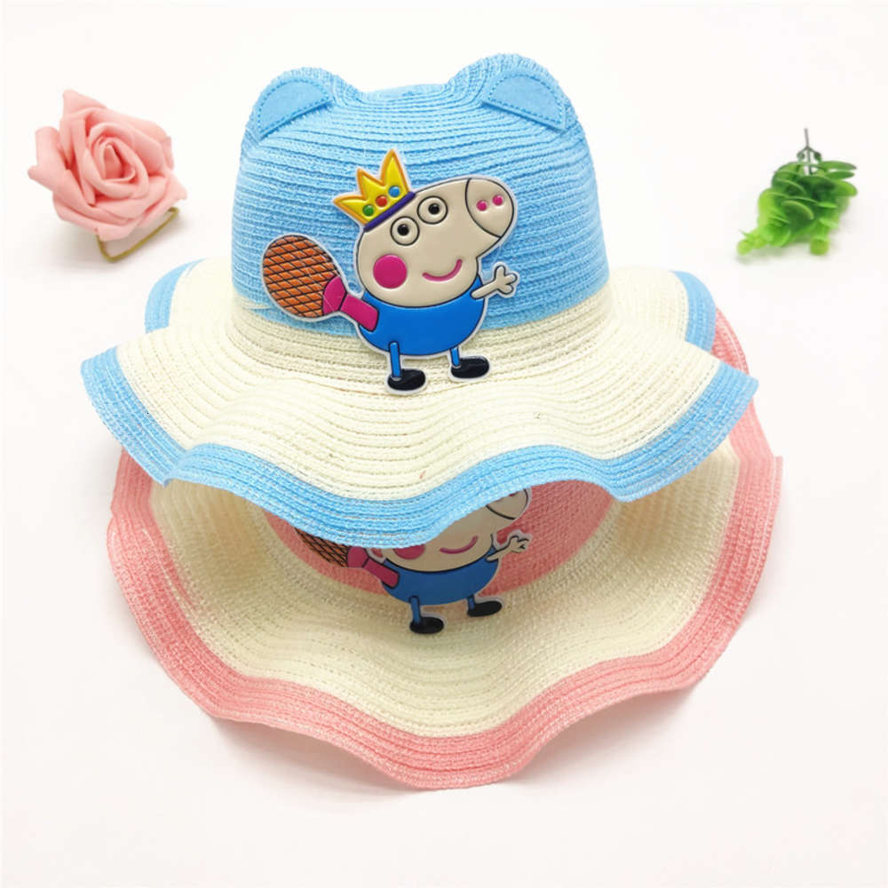 

Children's sun hat female protection page Beach Hat boy straw summer baby lovely princess, Yellow