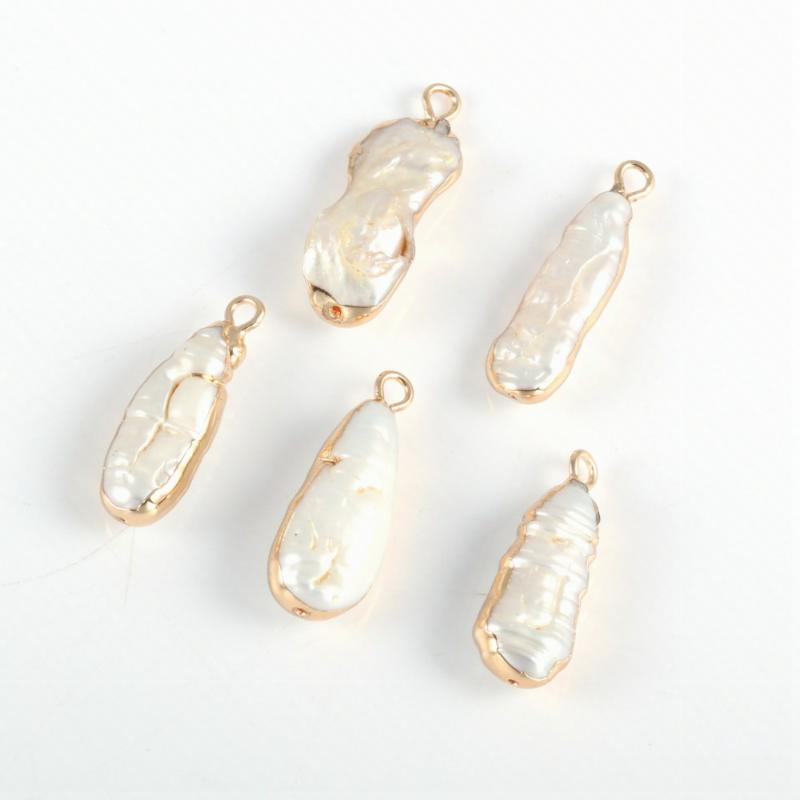 

Charms Natural Irregular Pearl Shell Connector Fashion Jewelry DIY Bracelet Necklace Charm Making 1PCS, Bronze;silver