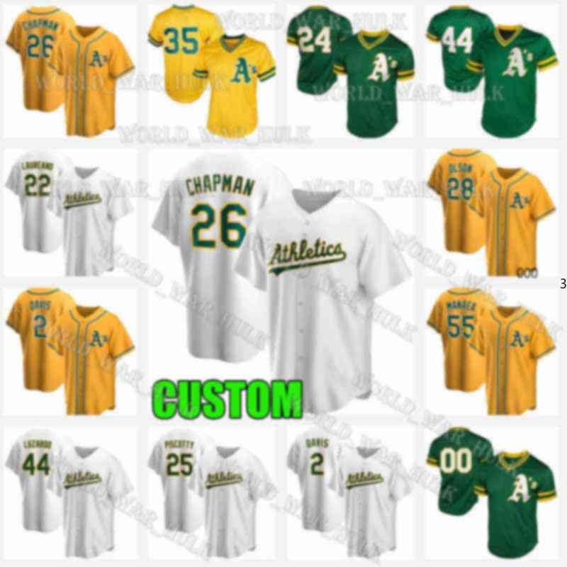 

26 Matt Chapman Jersey Athletics 2 Khris Davis Oakland 2021 Custom 35 24 Rickey Henderson Olson 44 Reggie Jackson 9 55 Sean Manaea Ramon Lau, Blue;black