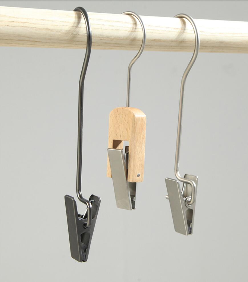 Solid wood hanging clip hooks cloth store display rack women's clothing stshop pants clipsuniversal clothes hook hanger wall creativity-image-713481960