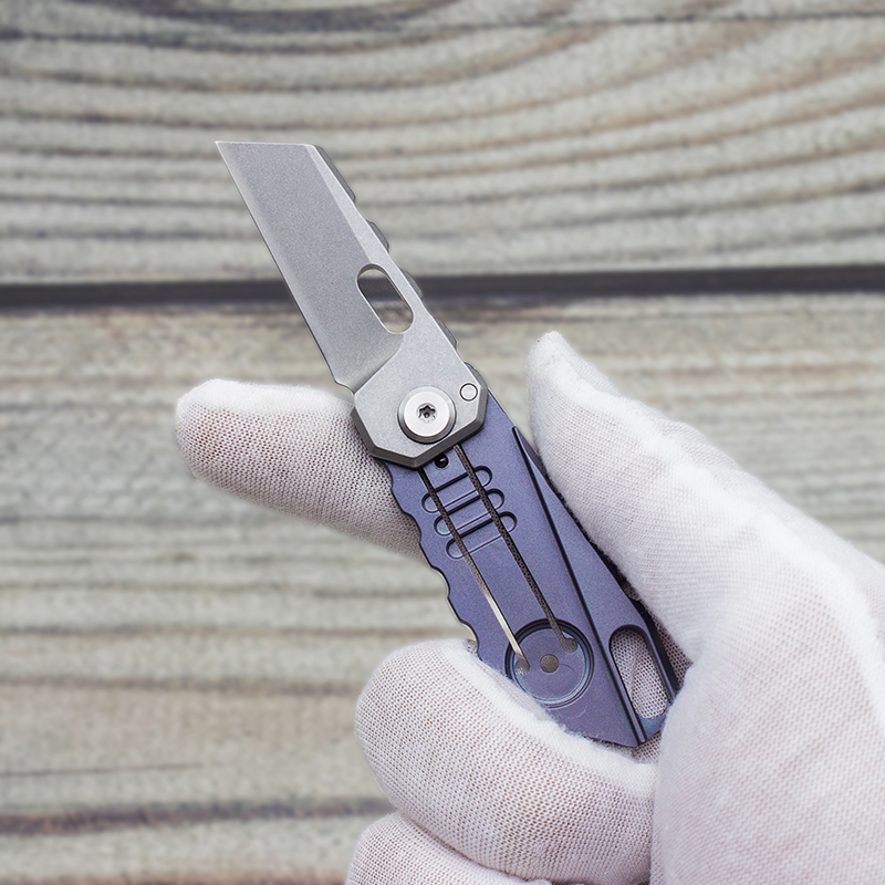 

SUZAKU ZQ402 Mini Folding Knife D2 Steel Micro Blade TC4 Titanium Alloy Handle Pocket Knives Practical Camping Emergency Tools Tactical EDC Fashion Pendant