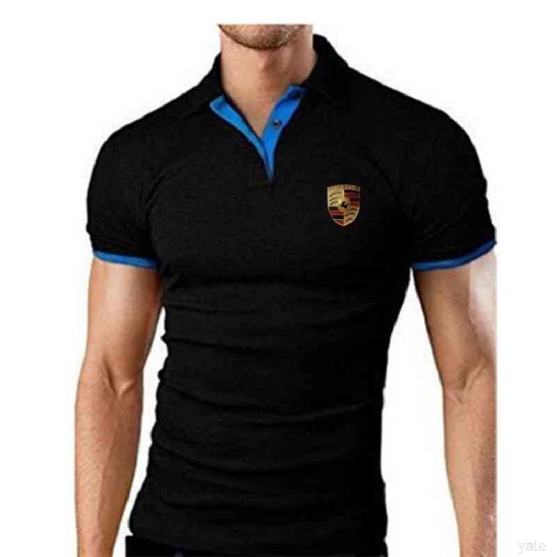

Fashion t Shirt Summer Is the Short-sleeved Polo Men's Business Lapel Casual Slim Breathable Porsche L0324 P1 K69, White;black