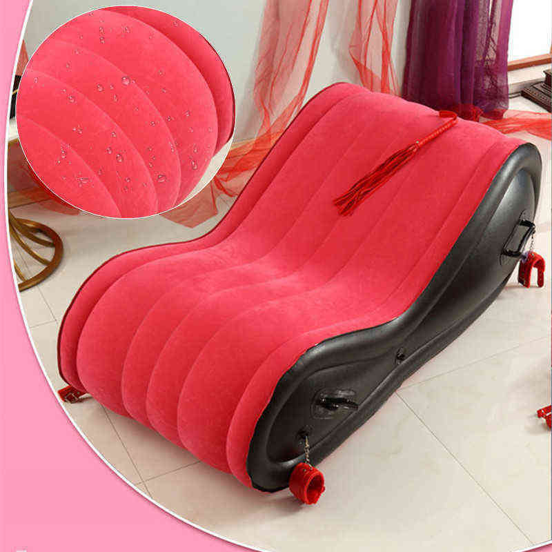 

NXY Sex Furniture Inflatable Sexual Sofa Pillow for Position Chair with 4 Handcuffs Erotic ules Toys Adult Couples Shop 1224