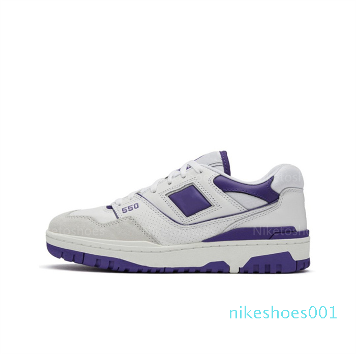 

B550 designer shoe white leather lace-up Rubber outsole skate shoe 80s pro ballers classic New 550 outdoor sneakers, 05