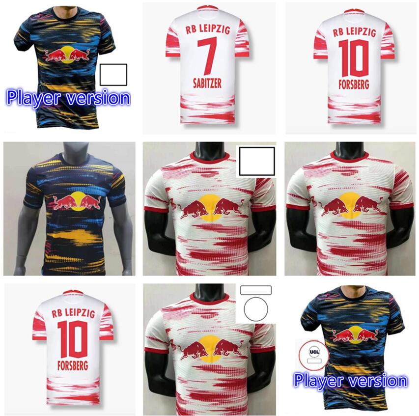 

Player version 21 22 RBL Soccer Jerseys SABITZER 2021 2022 ADAMS SORLOTH NKUNKU FORSBERG Football Shirt ANGELINO POULSEN OLMO Jersey, Black;yellow