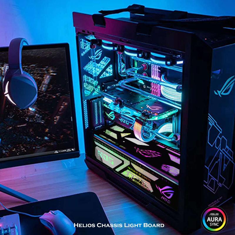 

Fans & Coolings RGB Light Panel Board 4 In 1 For Asus ROG Strix Helios Case, Black Miror LED Decoration MOD Kit, 5V Illusion Lighting Pollut