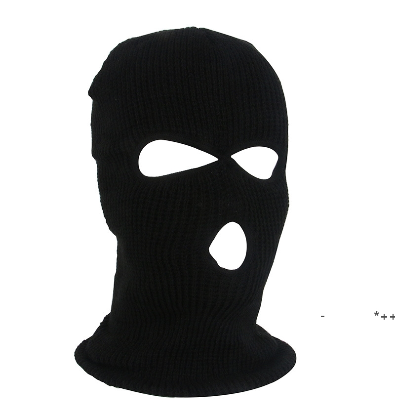 

New Knit 3 Hole Face Mask Ski Mask Balaclava Hat Face Beanie Cap Snow Winter Motorcycle Helmet Hat Designer Masks RRE10388