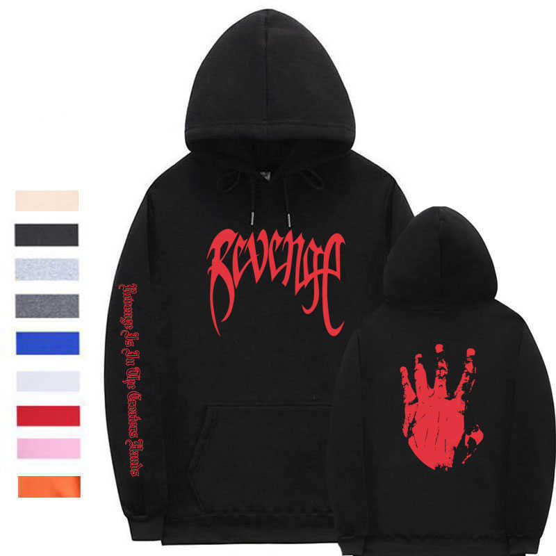 

Xxxtentacion Revenge Hoodies Men/Women Sweatshirts Rapper Hip Hop Hooded Pullover sweatershirts male/Women Streetwear X0721, Blue xms143