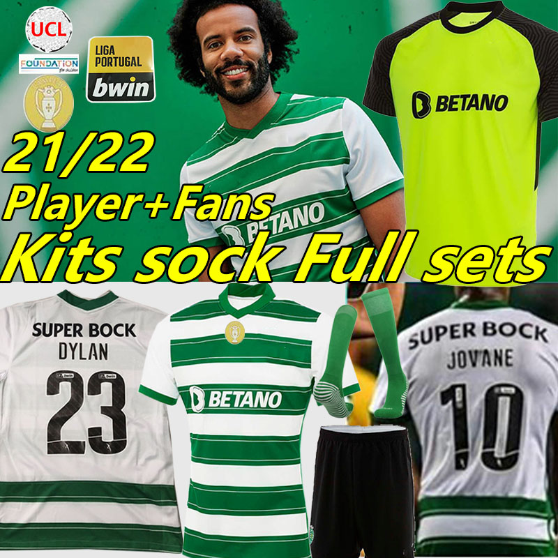 

21/22 Lisbon soccer jerseys fans player version C.RONALDO PHELLYPE 2021 2022 Lisboa B.FERNANDES football shirt DOST men kids Kits sock Full sets uniforms, 21-22 home kit