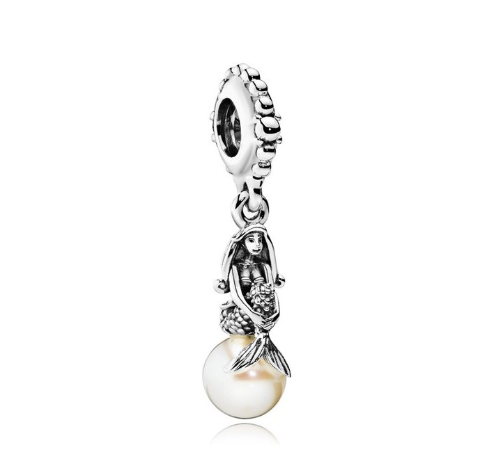 

Fit Pandora Charm Bracelet European Silver Charms Snake Beads White Pearl Mermaid Pendant DIY Snake Chain For Women Bangle Necklace Jewelry