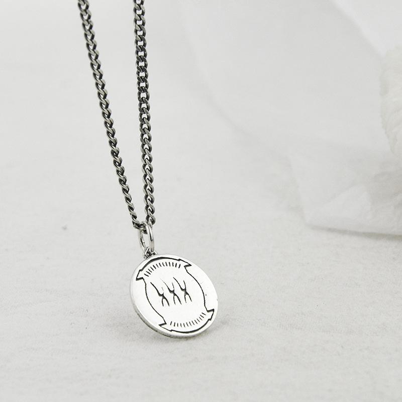 

Pendant Necklaces Japanese Korean Dongdaemun Style Fine Silver Round Plate Parts DIY Necklace Bracelet Ornament Accessories