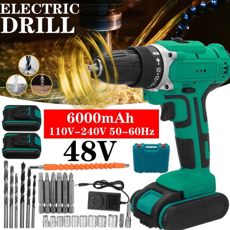 

Professiona Electric Drills 3 In 1 Impact Drill Cordless Hammer Screwdriver 25+3 Turque Power Driver Tools Set With Box 2 X 6000MAH Battery