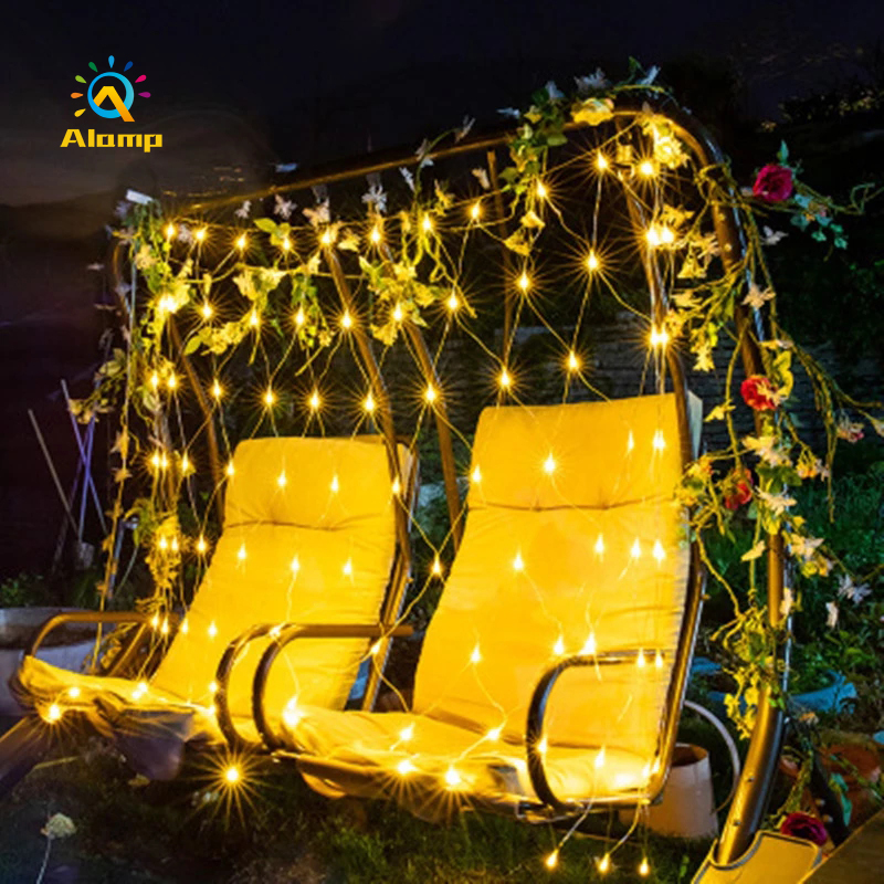 

2x2/3x2/6x4m Fishnet String Light Christmas Lights Fairy Garland Outdoor Home for Wedding Party Curtain Garden Decoration