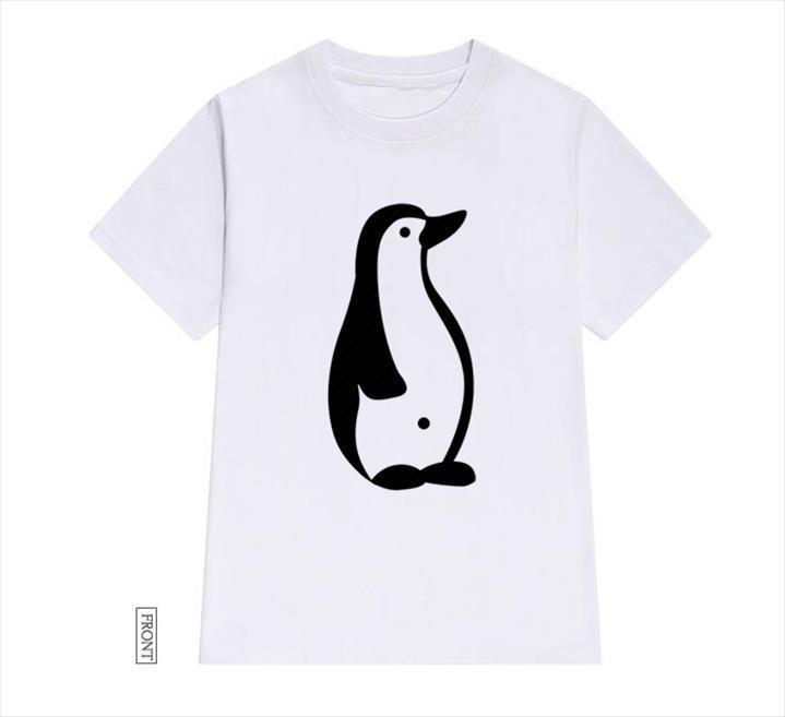 

penguin cute and women cotton men t shirts womens casual funny lady yong girl tee 5 colors drop ship s, White;black