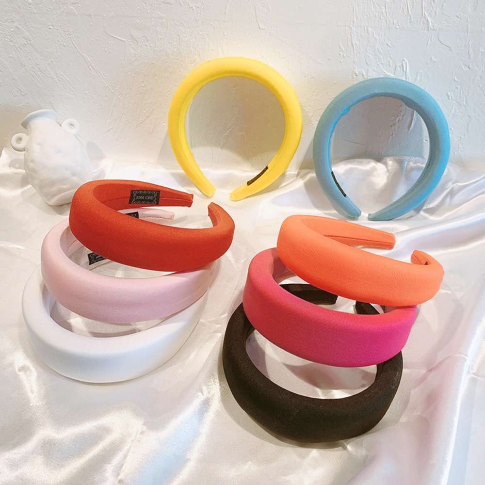 Ins sponge ring hairband candy head buckle net red same multi color handmade headdress wide brim-image-695837621