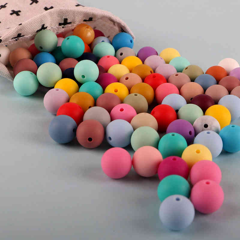 

Sunrony 30 50pcs 15mm Silicone Round Beads Baby Teether Diy Pacifier Chain Bracelet Bpa Free Teething Necklace Accessory Toys