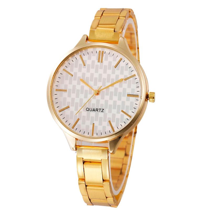 

Wristwatches Fashion Women Crystal Stainless Steel Analog Quartz Wrist Watch Bracelet Para Mujer Zegarki Damskie Smart Clock, Gold