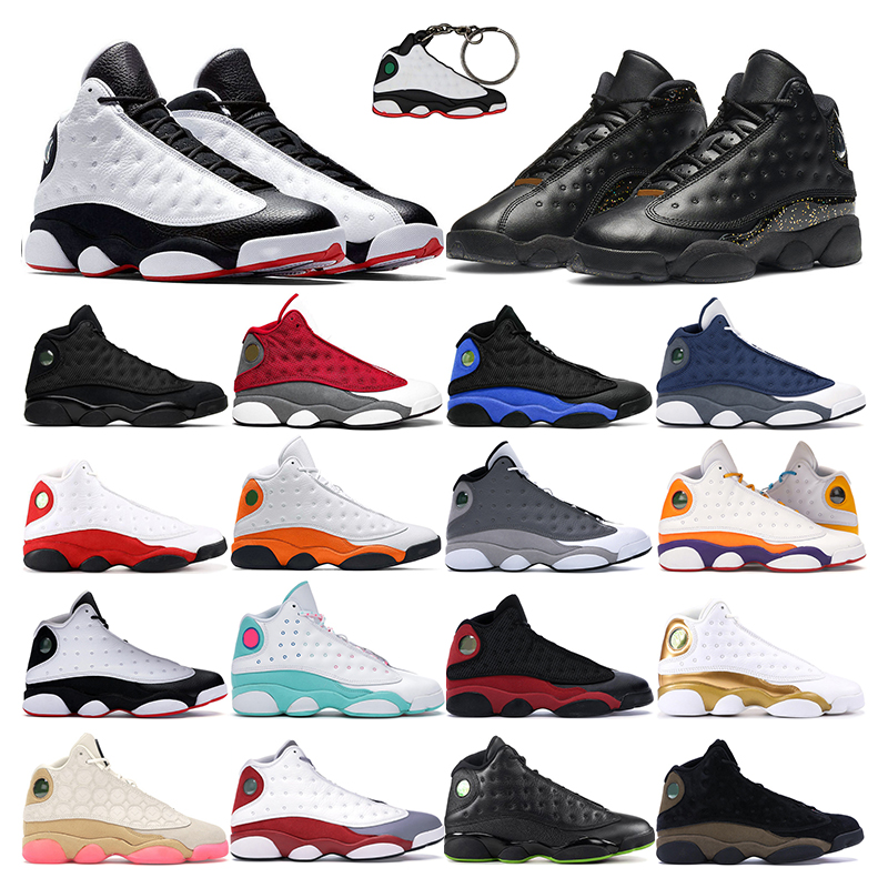 

mens basketball shoes 13s jumpman 13 Gold Glitter Red Flint Hyper Royal black cat Phantom Playground women fashion trainer outdoor sport sneaker, 7 bred mw