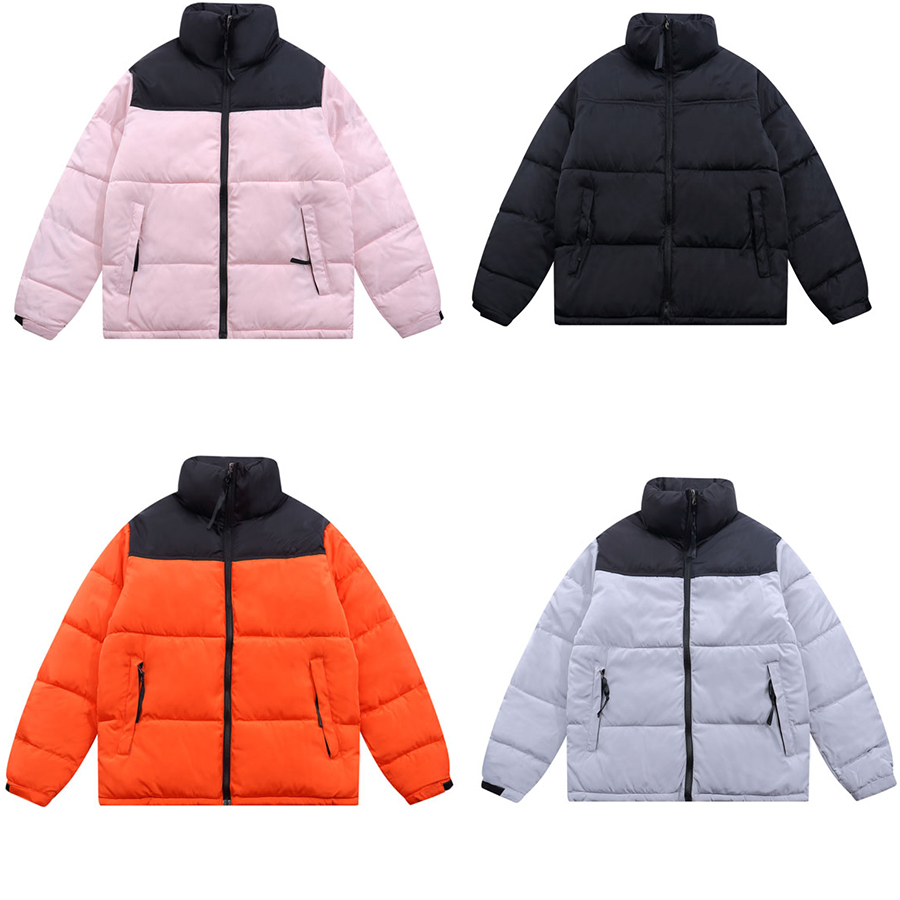

Designer Men's Down face Casual warm padded Coats women and men Couples 1996 Fashion trendy brand stand-up collar winter color-blocking jacket, Black