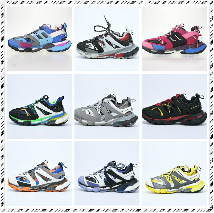 

Top Triple s 3.0 running shoes Blue Yellow Grey Jade trainer lime red black pink Royal white Navy men women sneakers, 10# navy