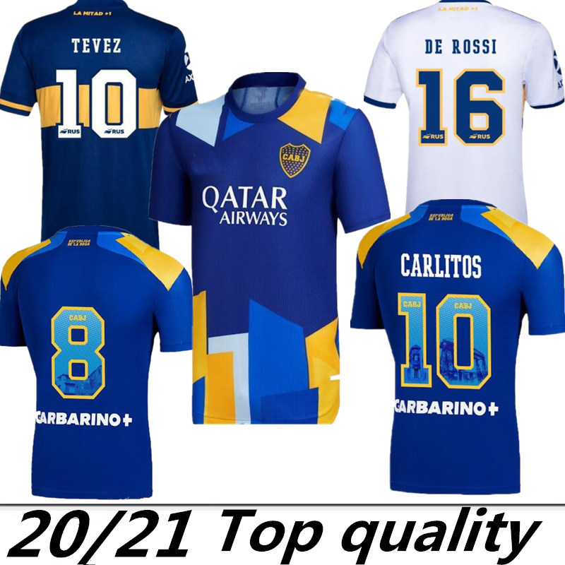 

Fans version 21 22 Boca Juniors soccer jersey CARLITOS MARADONA TEVEZ DE ROSSI 2021third home away 3rd 4th thailand football shirt MEN AND KIDS SETS UNIFORM