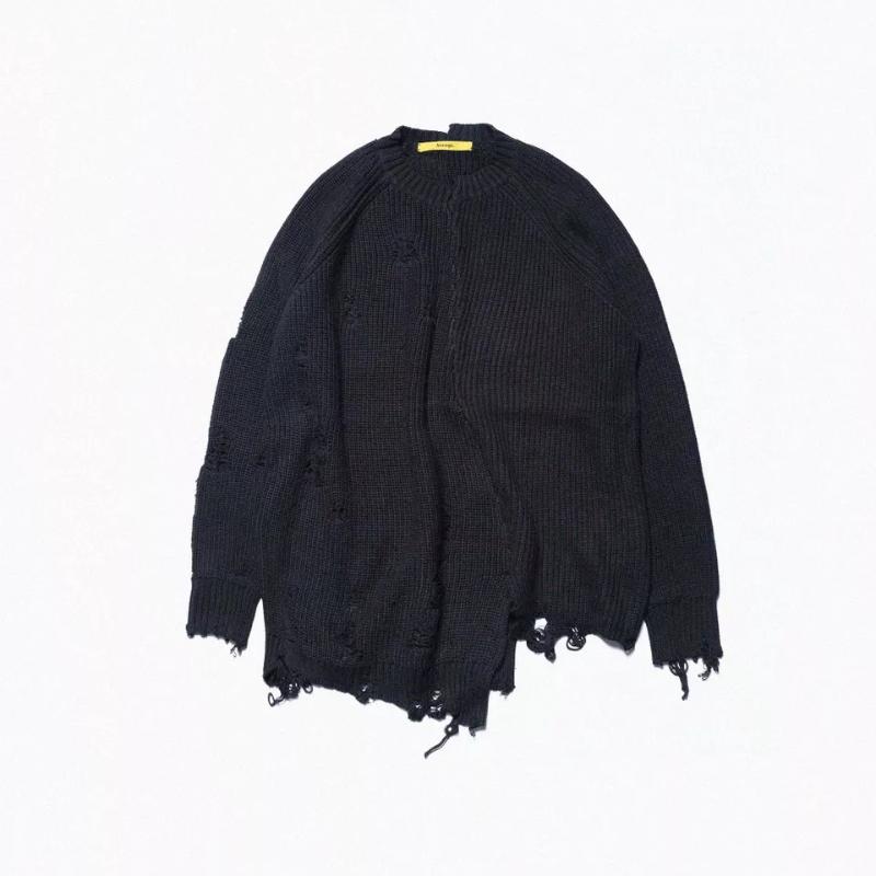 

Women's Sweaters Oversized Alternative Gothic Black Knitted Woman Sweater Pullover With Holes 2021 Autumn Winter Clothing Harajuku
