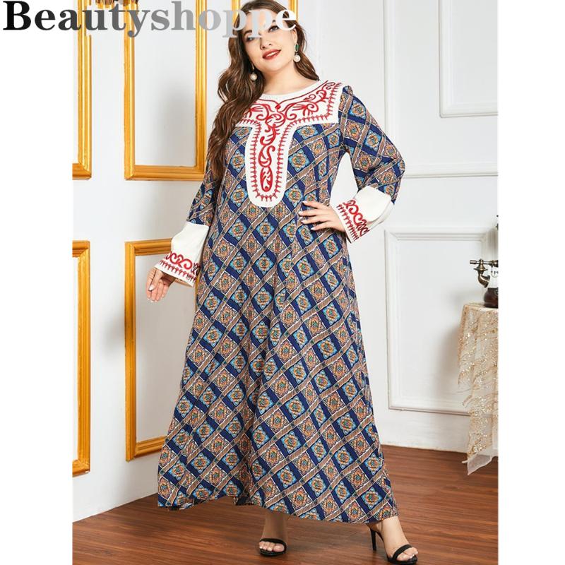 

Casual Dresses Dubai Abaya Turkish Women Muslim Dress Islamic Jilbab And Clothing Robe Musulmane Loose Kaftan Hijab Clothes, Multicolor