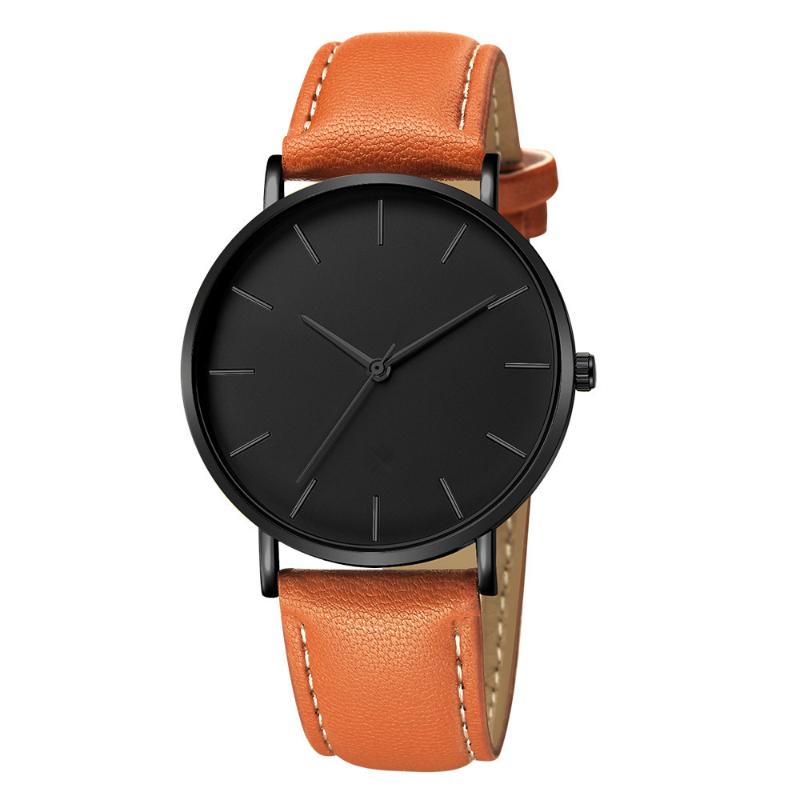 

Wristwatches Geneva Fashion Men Date Alloy Case Synthetic Leather Analog Quartz Sport Watch Minimalist Ultra Thin Watches