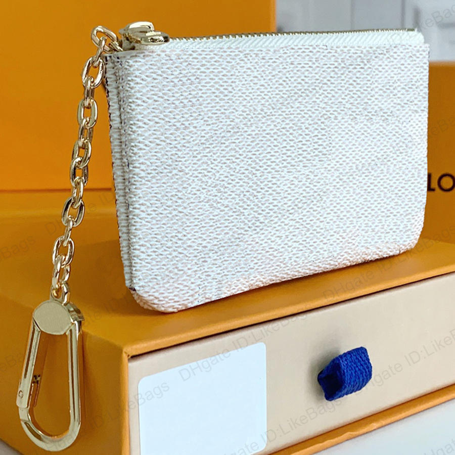 

Luxurys Designers Wallets KEY POUCH POCHETTE CLES Fashion Womens Men Keys Ring Credit Card Holder Coin Purse Damier Canvas M62650 Mini Clutc, Red;blue