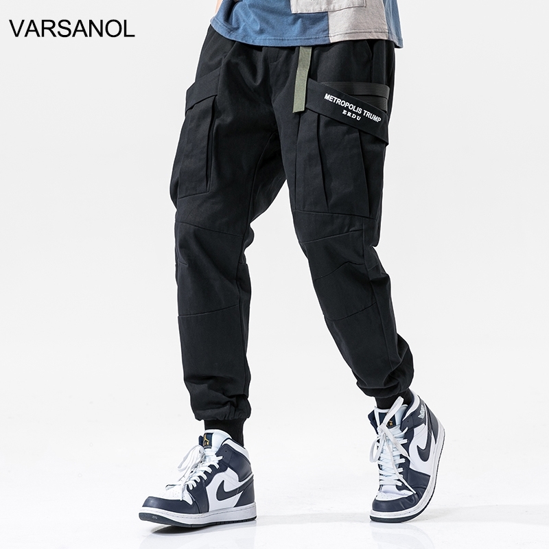 

Mens Joggers Tactical Pants Black Side Pockets Cargo Pants for Men Jogging Streetwear Tracksuit Trousers Cotton Loose Clothing 210601