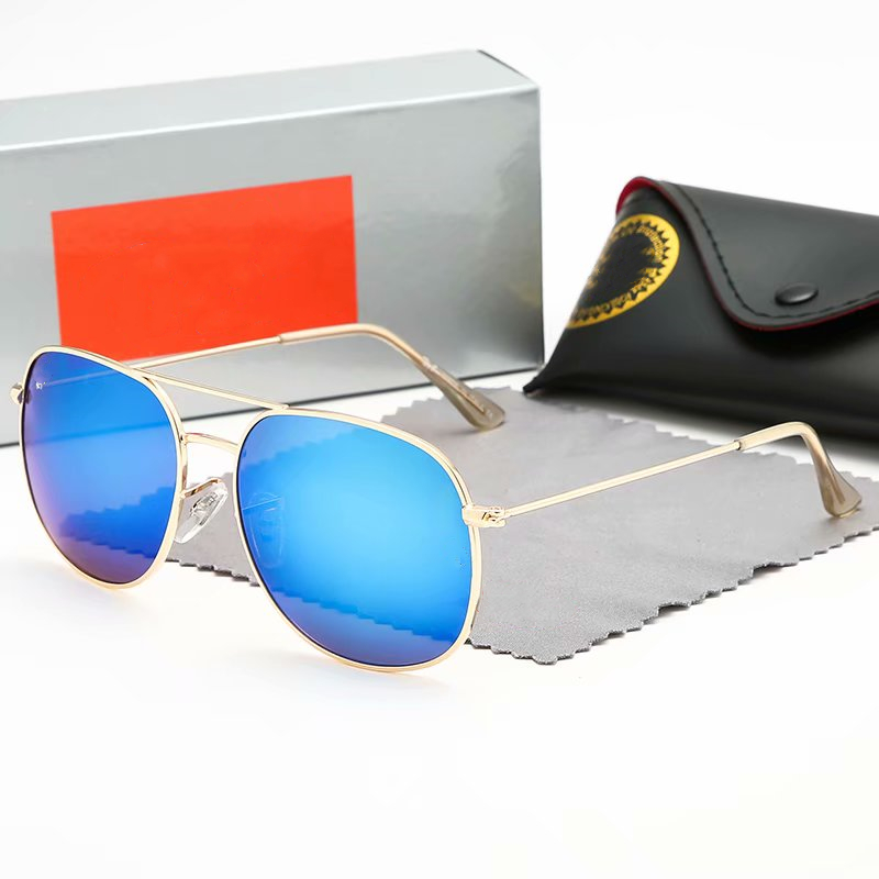 

Classic Round Sunglasses Brand Design UV400 Eyewear Metal Gold Frame Sun Glasses Men Women Mirror ray eyeglasses Polaroid glass Lens bans