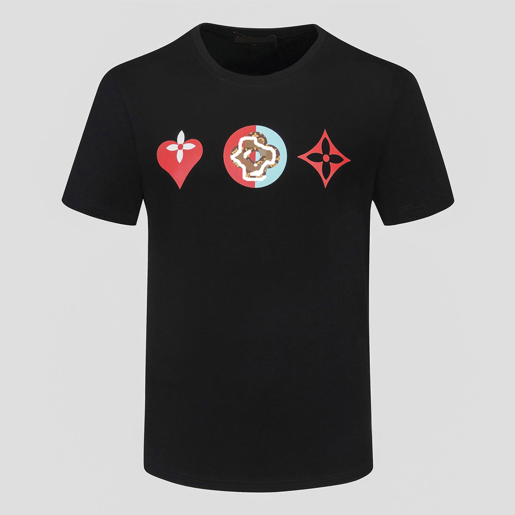 

id2021Men's T-shirt Fashion Printing Tide Brand Short Sleeve Wild Men's Summer Tops Factory Outlet, White;black