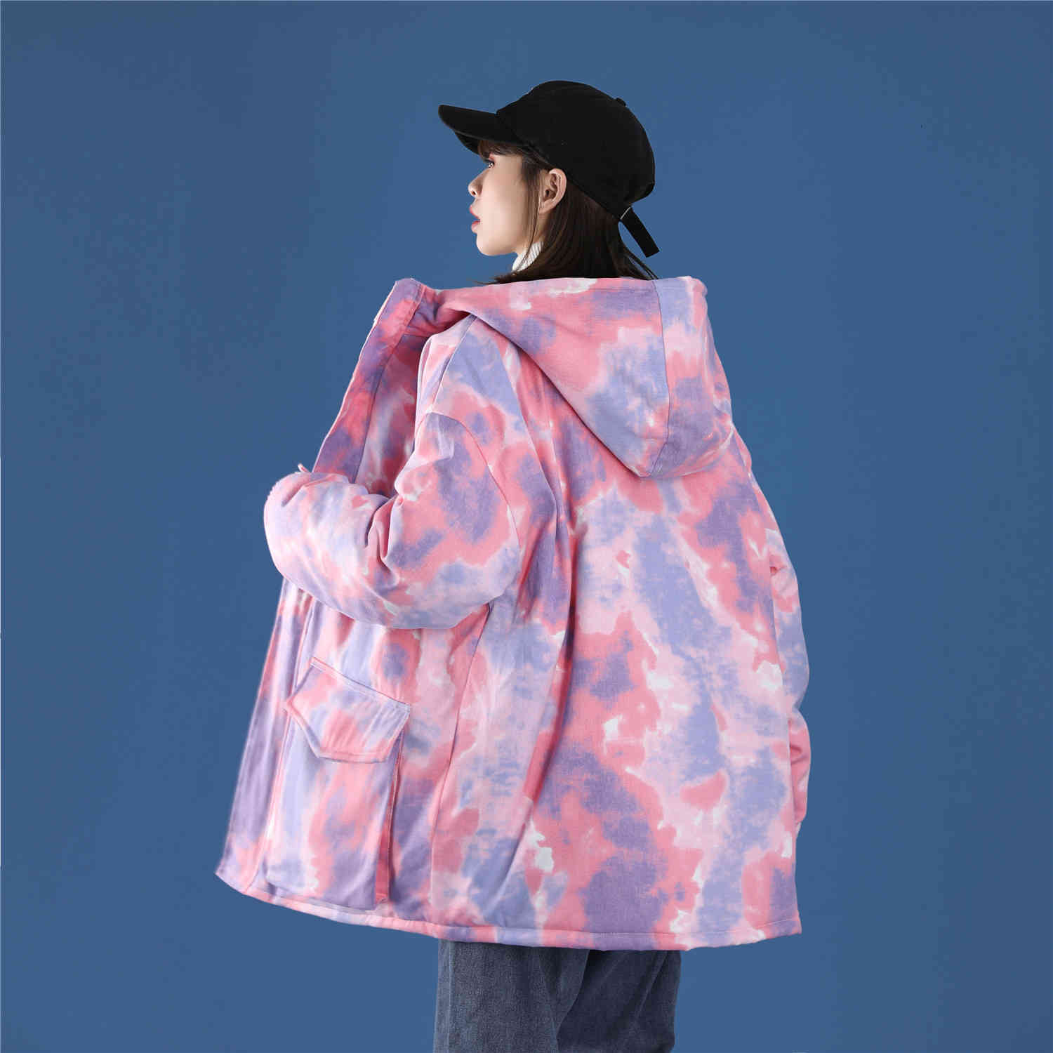 

downs Women's Winter Jacket Cotton Padded Warm Thicken Coat Plus Size Hip Hop Streetwear Coats Parka Womens Jackets, Black