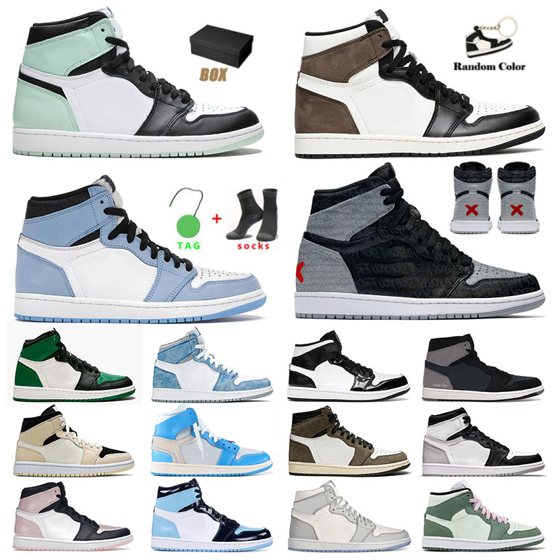 Rebellionaire Bannied Jumpman 1 1S Mens Homme Femme Chaussures de basket-ball Designer Sports UNC MOCHA Stage Haze Headch Vert Mid-Carbon Fibre B