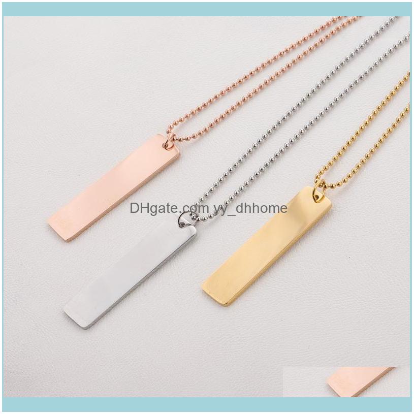 

Pendant & Pendants Jewelrypendant Necklaces 100% Stainless Steel Blank Rec Bar Necklace Statement Name Plate Metal Ball Chain Mirror Polishe