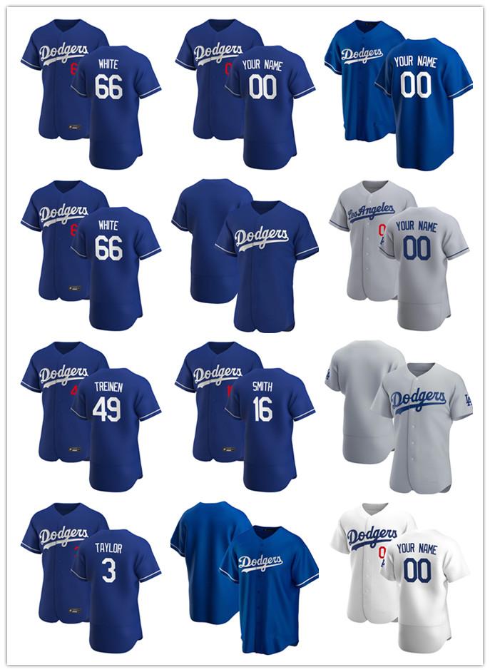 

Custom Jersey Men Youth Los Angeles Dodgers 3 Chris Taylor 49 Blake Treinen 66 Mitch White 64 Caleb Ferguson Baseball Jersey, Blue;black