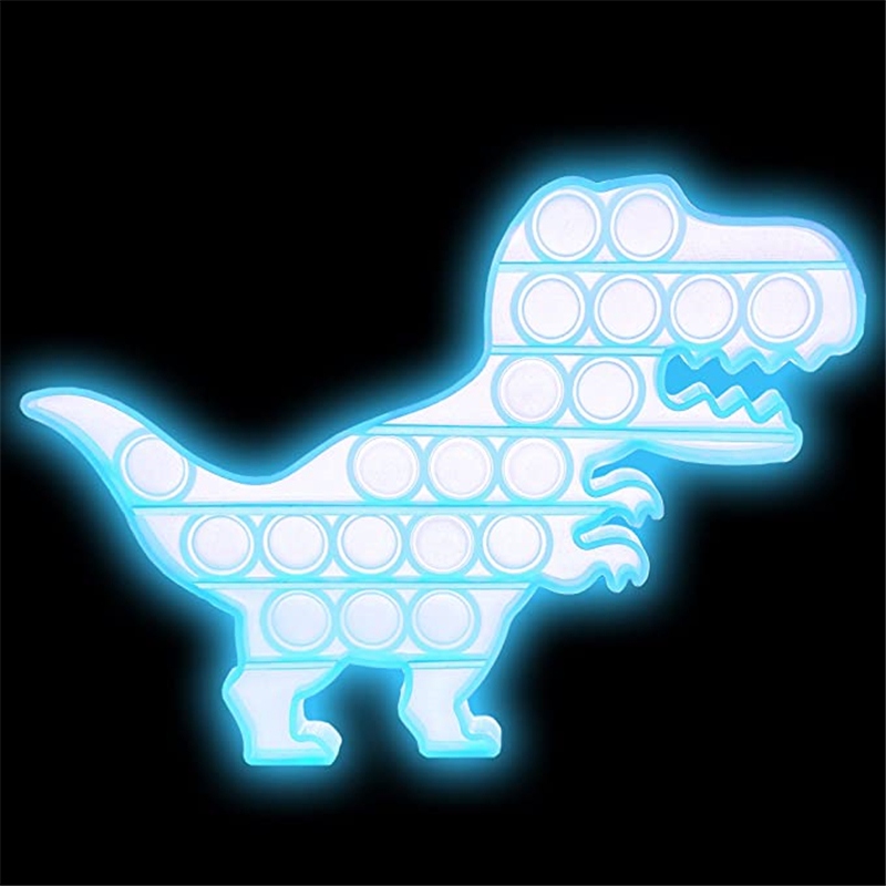 

DHL Fidget Toys Dinosaur Glow in The Dark Push Bubble Fidgets Sensory Toy to Relax and Keep Busy for Kids Adults