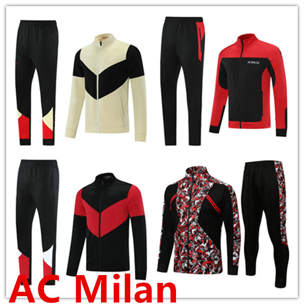 

2021 2022 AC tracksuit adult Soccer Jersey set full zipper survetement 21/22 Milan jacket PIATEK CALHANOGLU football suit