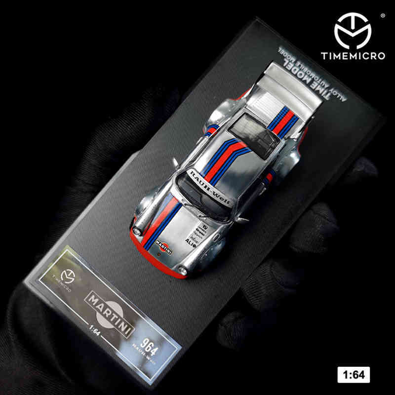 

Time 1:64 RWB 964 Martini sports car, die cast , metal chassis, acrylic screen, collection model decoration