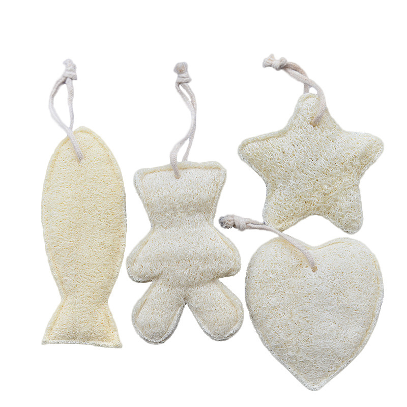 

Cute Animal Fish Bear Star Heart Shaped Natural Loofah Sponge