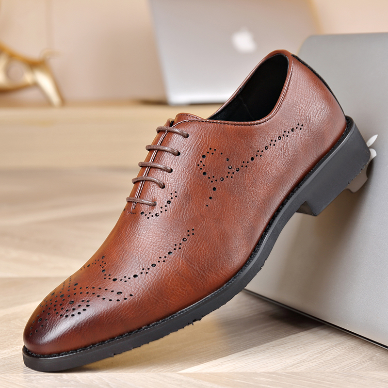 

Mens Dress Shoes Handmade Office Business Wedding Brown Black Luxury Lace Up Formal Oxfords Mens Shoes