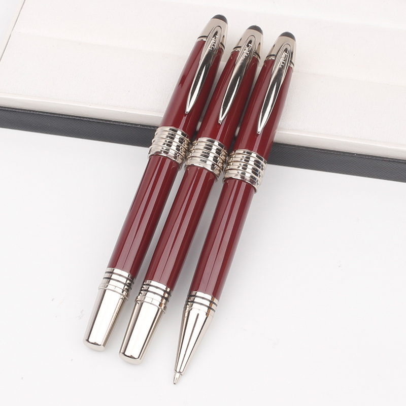 

Luxury Writing pen High quality John F Kennedy Wine red and Dark Blue Metal Ballpoint pen Rollerball Fountain pens office school supplies with Serial Number, As picture shows
