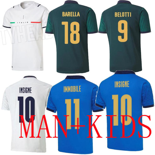 

Italy 2021 soccer Jersey home away JORGINHO Italia third EL SHAARAWY BONUCCI INSIGNE BERNARDESCHI Adult men + kids kit FOOTBALL SHIRTS, Home man 3