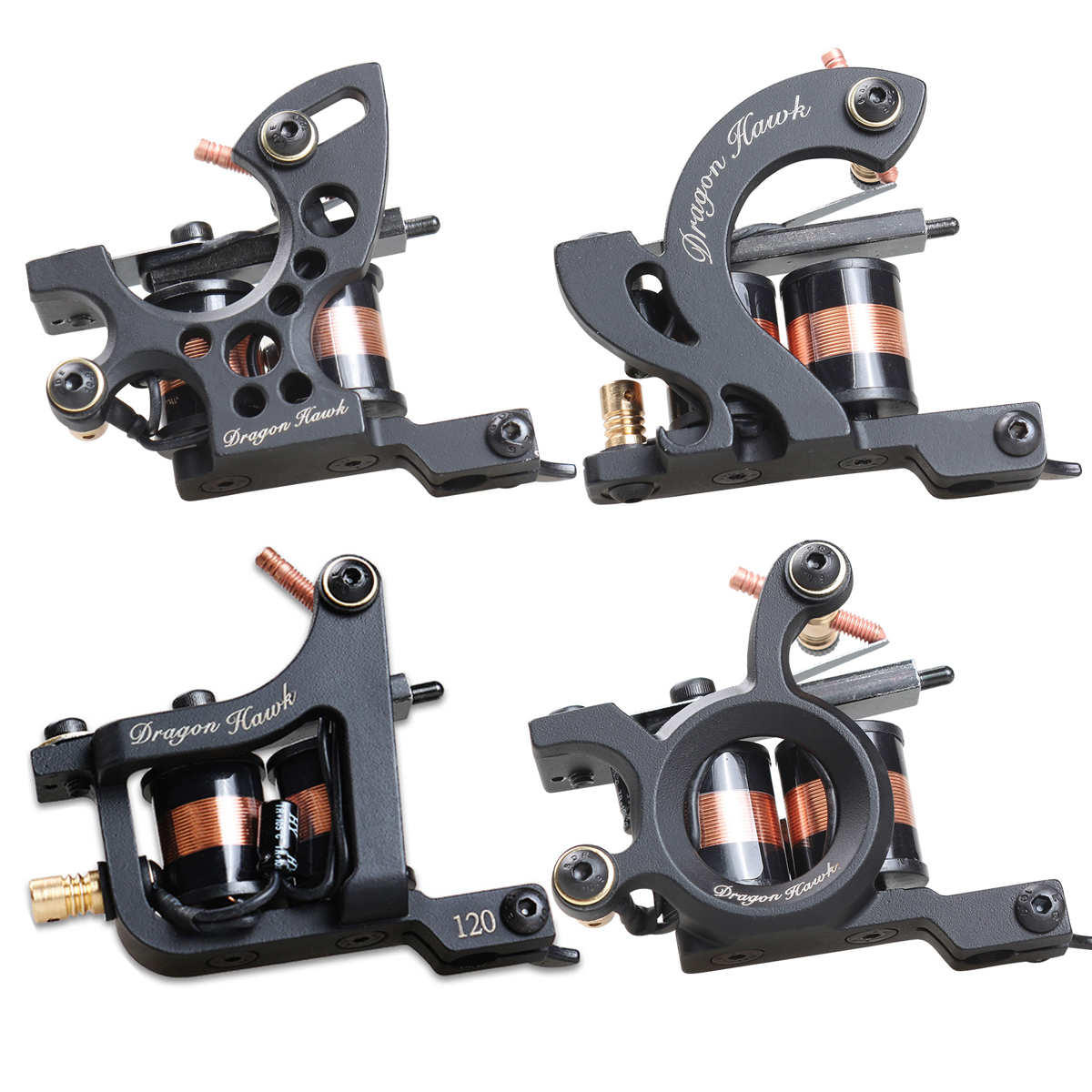 

4 pcs Professional Tattoo Machine Fine Lining Shading Coloring Guns 10 Wraps Coils WQ446