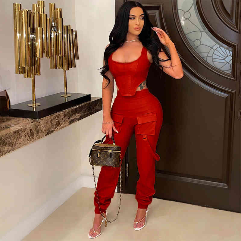 

Women Sexy Fashion Sleeveless Chest Wrapped High Elastic Pu Leather Clothes Slim Fitting Pants Two Piece Set, Gray