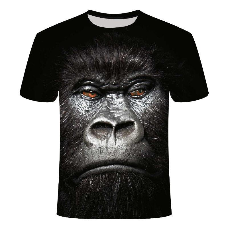 

3d Animal Tshirt Funny Monkey Gorilla Shirt Unisex Short Sleeve Alternative Hip Hop Harajuku Streetwear T Shirt Men Summer Tops, White;black