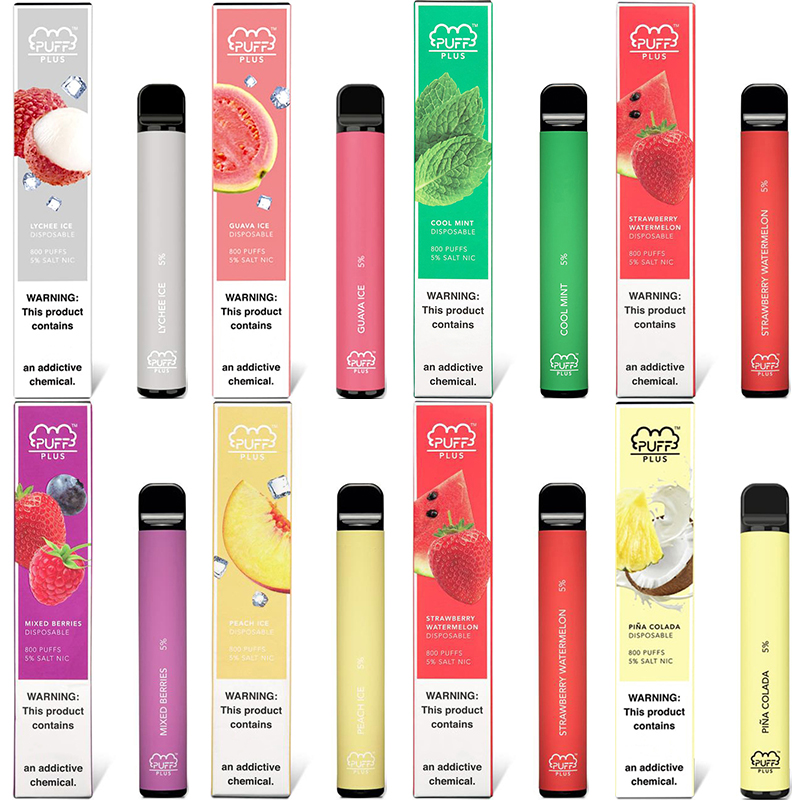 

Puff Bar Plus Disposable Vape Pen mix flavors Kits 800 Puffs cigarettes 550mAh Battery 3.2ML Vapor Pod Device dropshipping price Puffbars Vapes