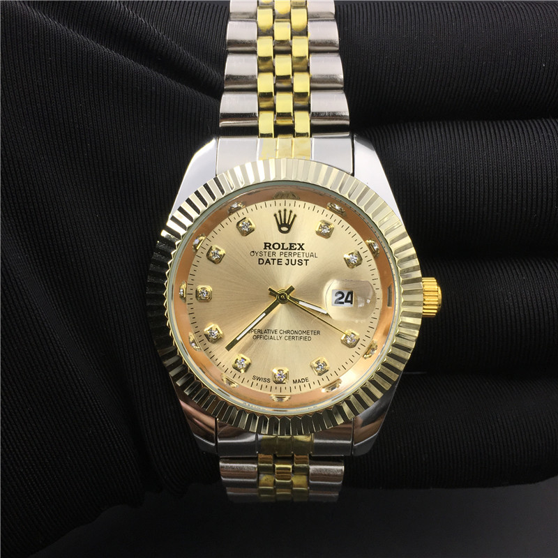 

R Luxury gold watch mens watches fashion dress datejust Multi-Color dial designer stainless steel strap quartz movement automatic calendar, Slivery;brown