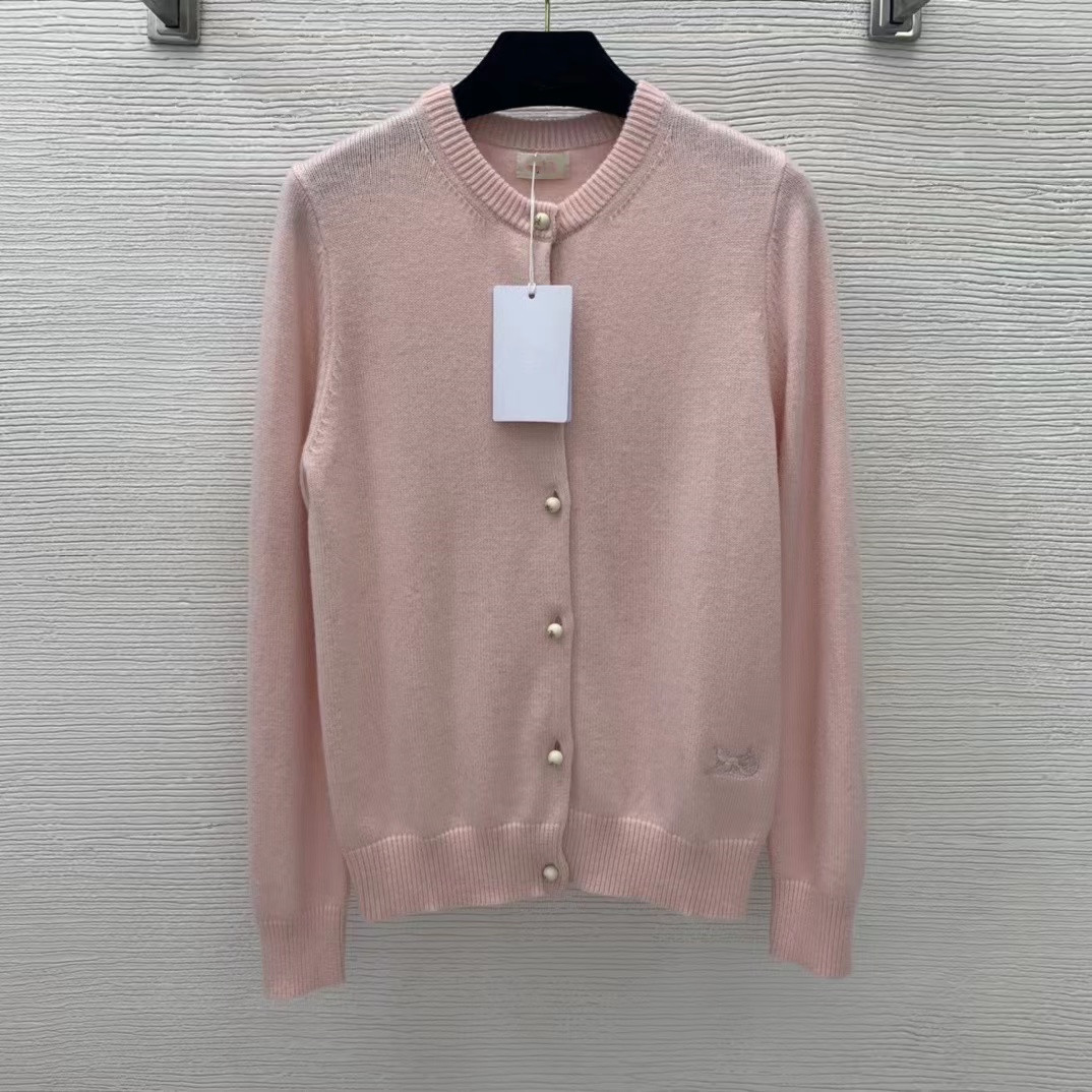 

2021 Autumn Winter Milan Runway Sweaters O Neck Long Sleeve High End Jacquard Cardigan Women's Designer Clothing 1019-9, Picture color